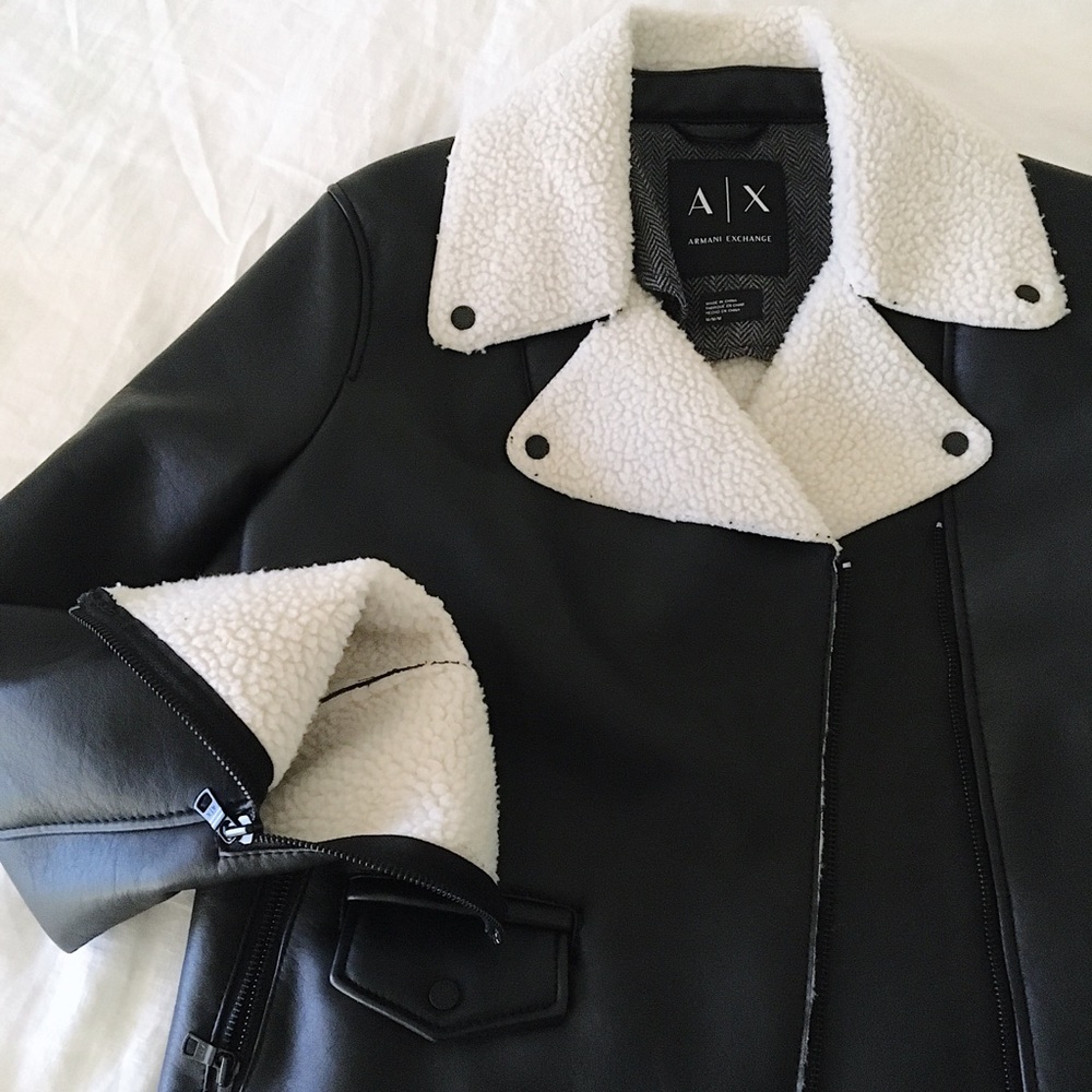 Armani Exchange faux leather jacket